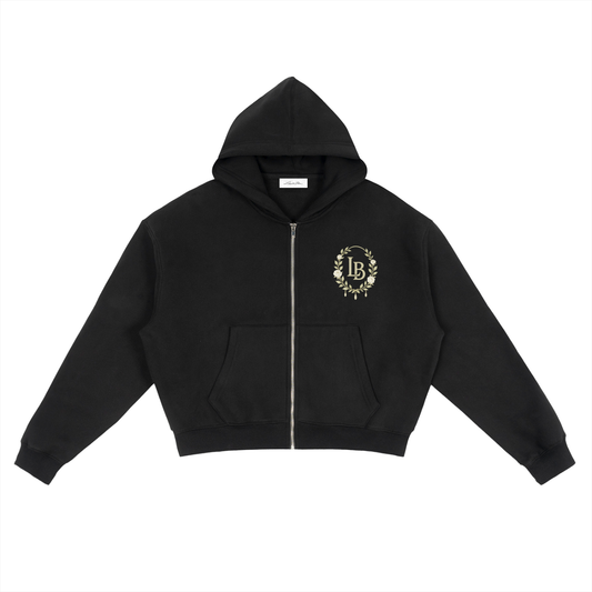 Lafayette Blanc Floral Crest Zip Hoodie